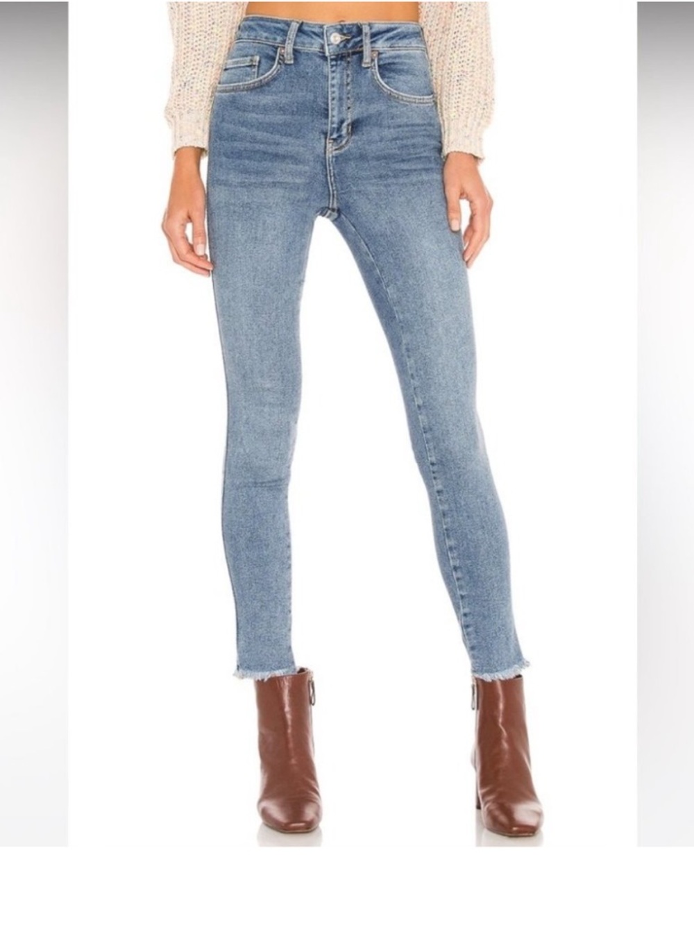 Free People High Rise Skinny Raw Hem Jeans. NWOT! Sz 28